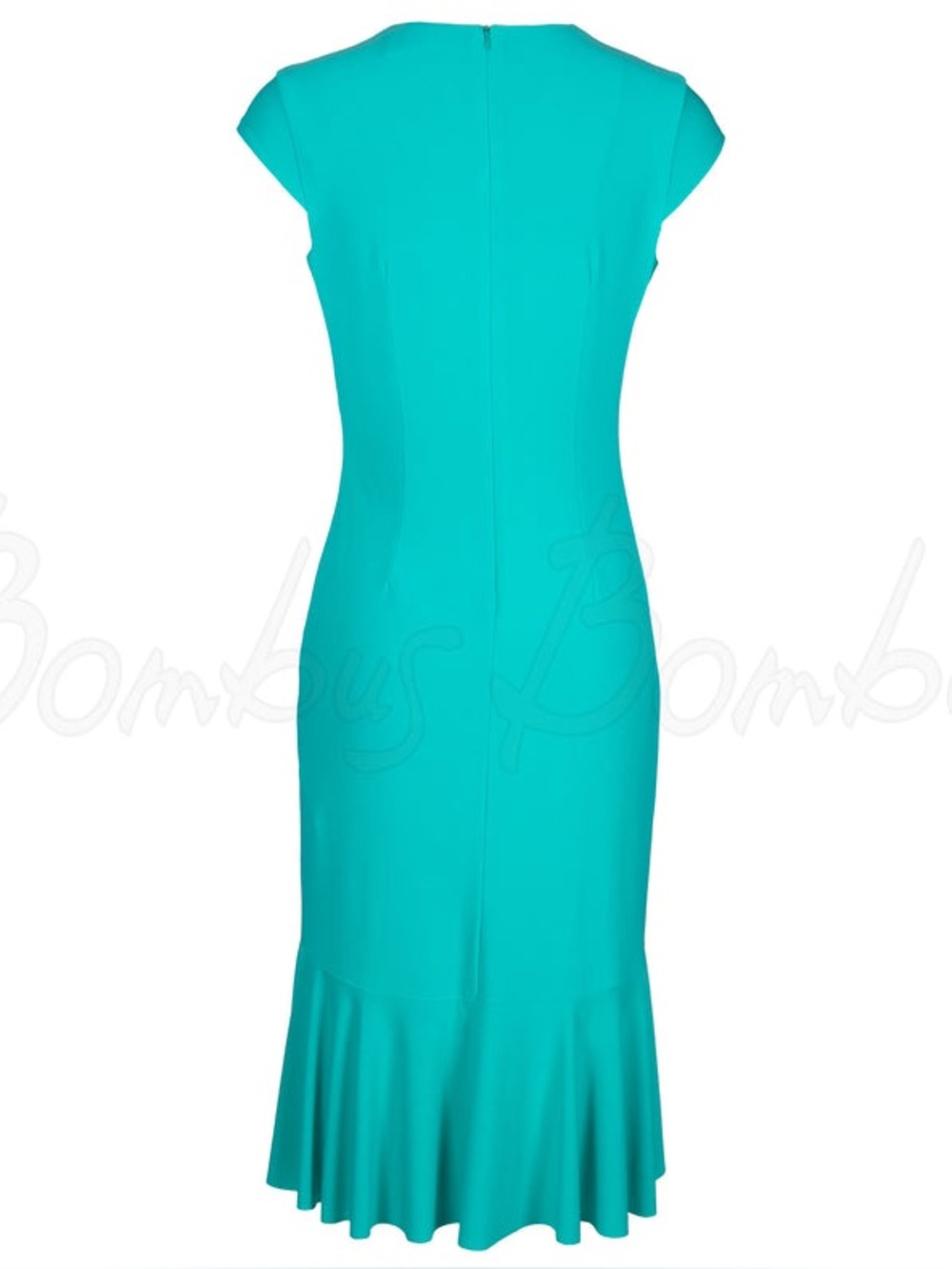 Joseph Ribkoff Wrap Style Teal Ruffle Waterfall Dress NWT - Picture 5 of 8